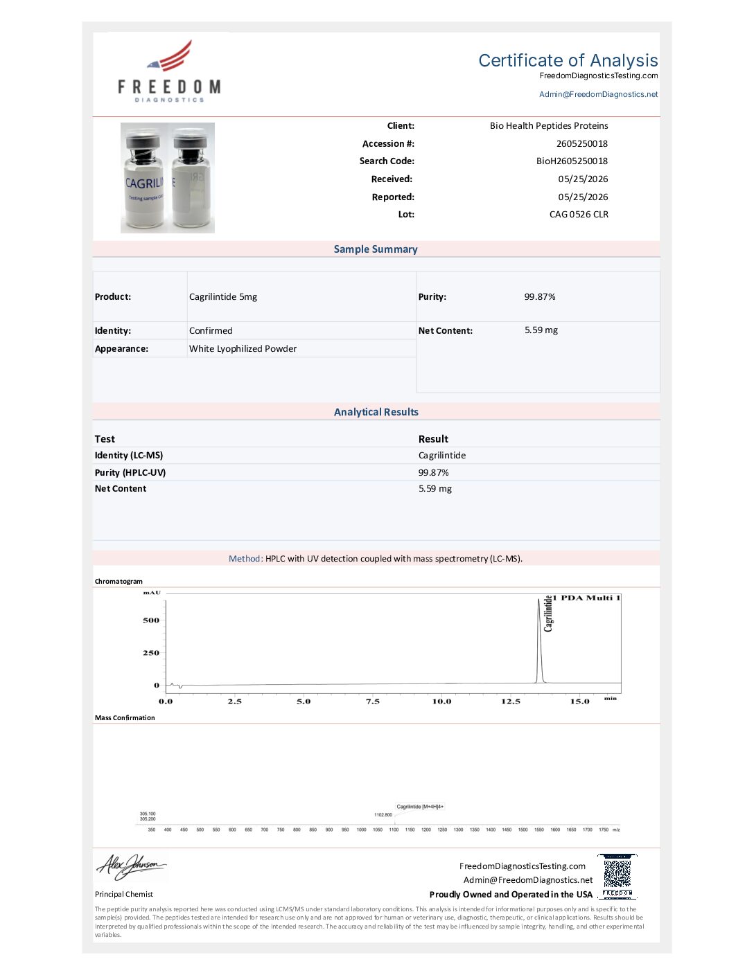 BioH2605250018 Cagrilintide — Amylin Analog Research Compound