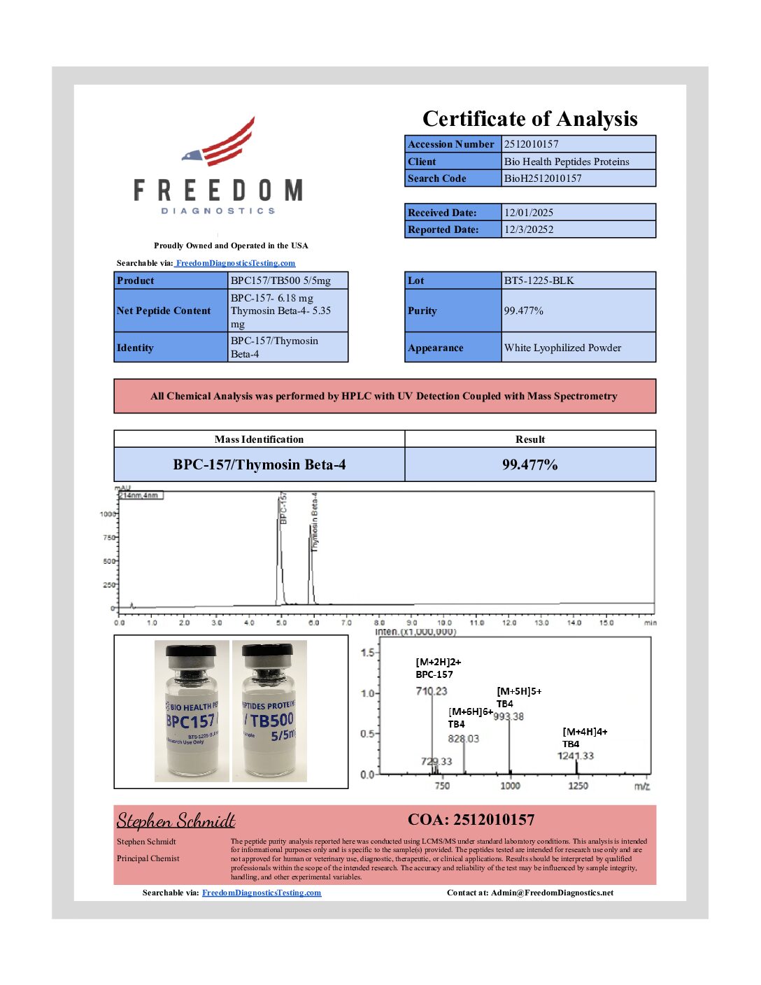 BPC-157 / TB-500 — Peptide Blend Research Compound